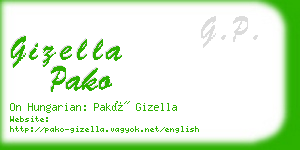 gizella pako business card